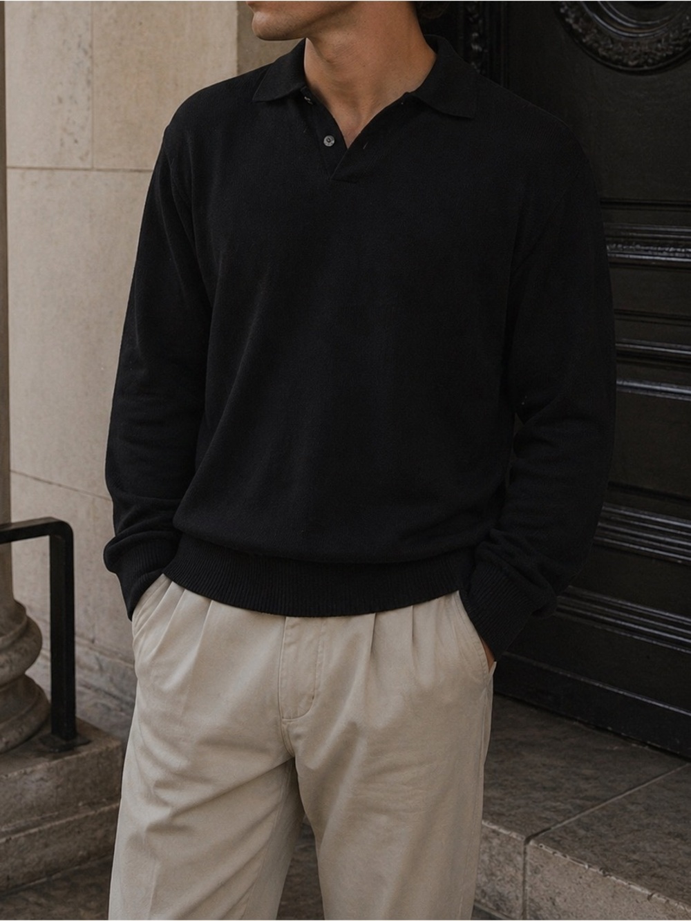 Banana Republic Mens Black Cashmere Sweater XL Knit Pullover Luxury